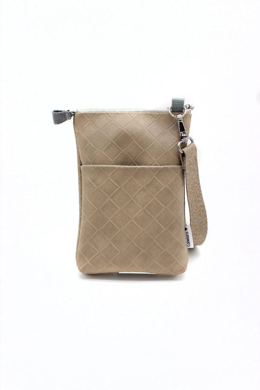 Gassitasche Fauxleder Beige