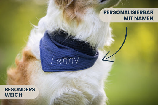 personalisiertes Hundehalstuch bestickt
