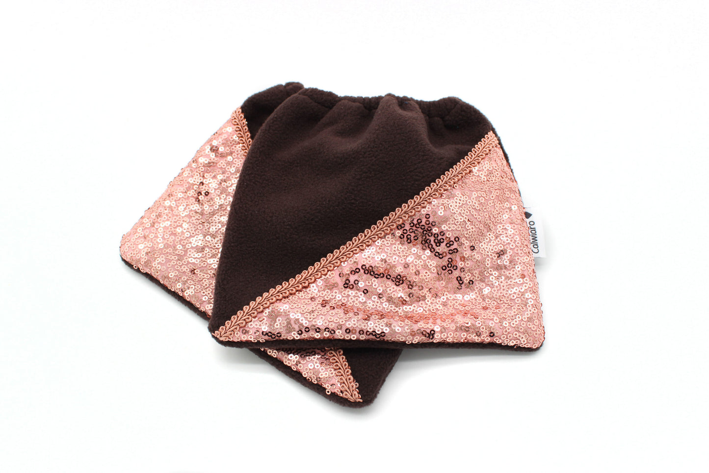 Steigbügelschoner Braun-Rosegold