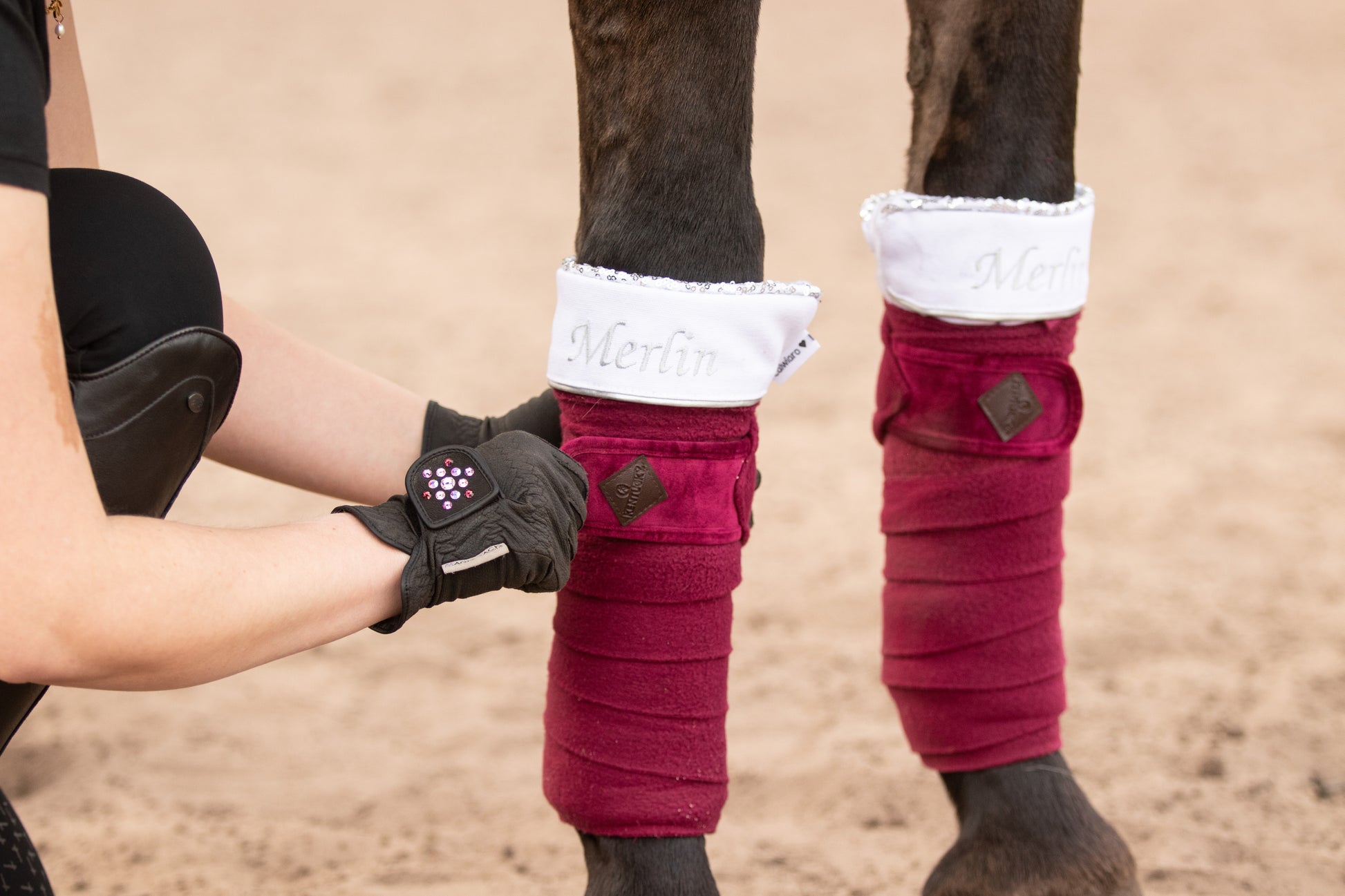 Bandagierunterlagen Pferd mit Name personalisiert