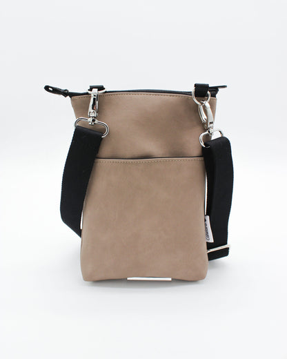 Gassitasche Fauxleder Taupebeige