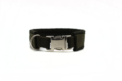 Hunde Halsband mit Name & Telefonnummer - Olive