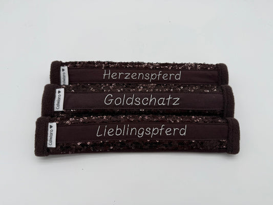 Noseband Sparkle WB (29cm) - Braun