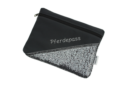 Pferdepasshülle Grey Glitter