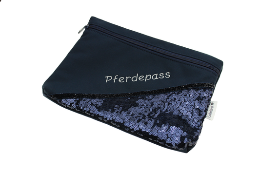 Pferdepasshülle Blue Glitter