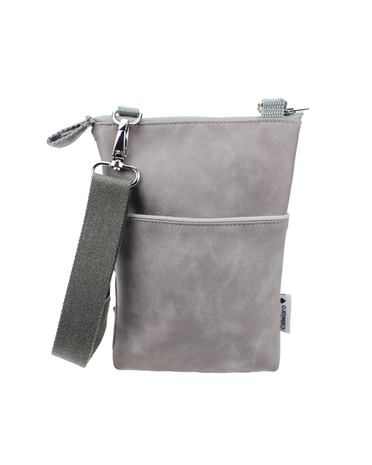 Gassitasche Fauxleder Grau