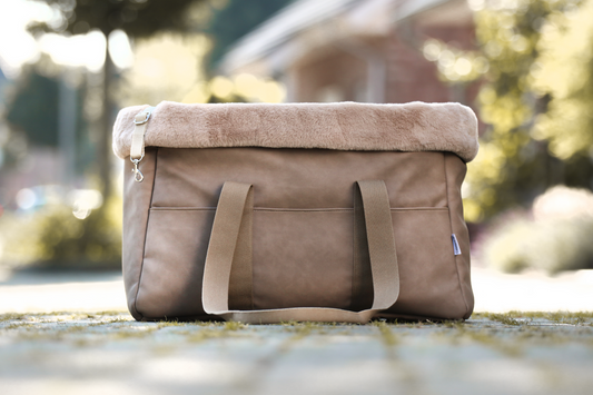 Hundetasche Fauxfur Taupe