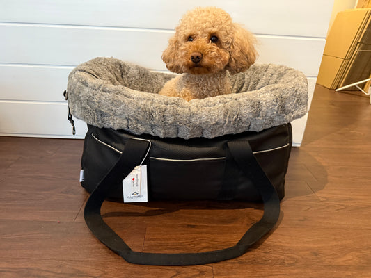 Hundetasche Fauxleder Nappa Schwarz - M ( (H40xB50xT25cm)