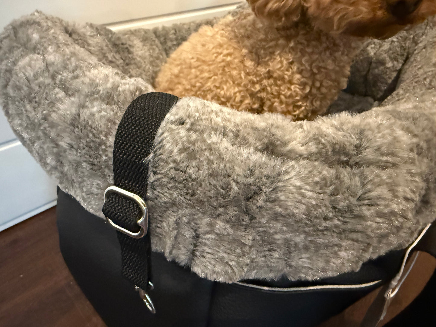 Hundetasche Fauxleder Nappa Schwarz - M ( (H40xB50xT25cm)