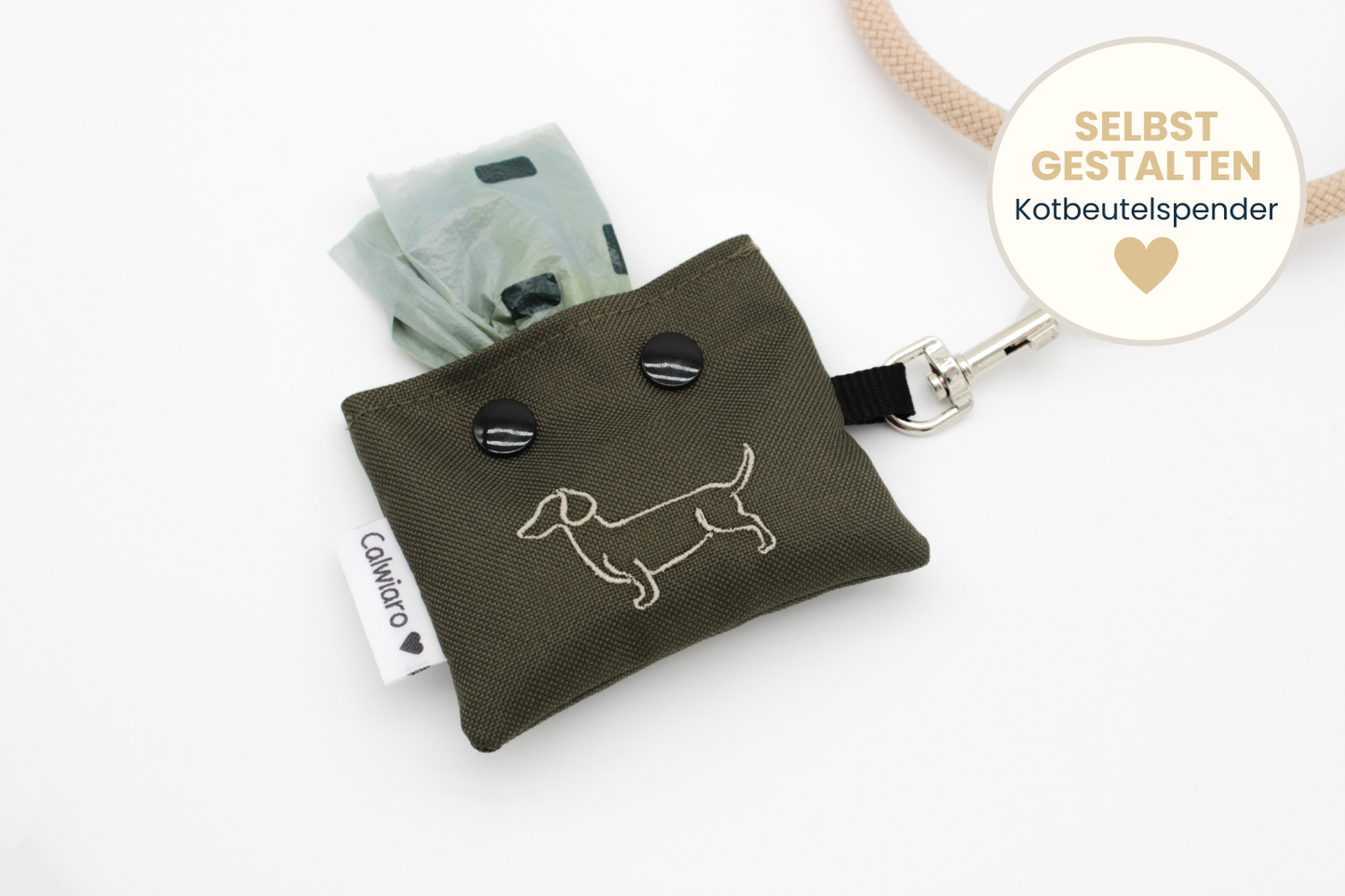Kotbeutelspender aus Outdoorstoff | Dackel