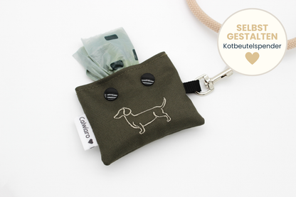 Kotbeutelspender aus Outdoorstoff | Dackel