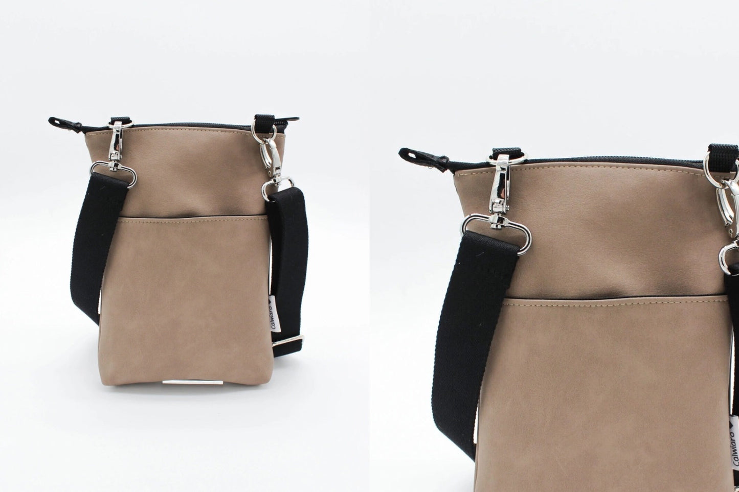 Gassitasche Fauxleder Taupebeige