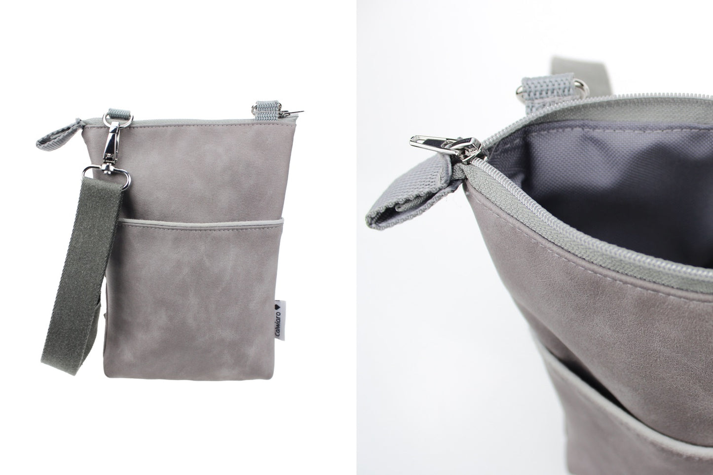 Gassitasche Fauxleder Grau
