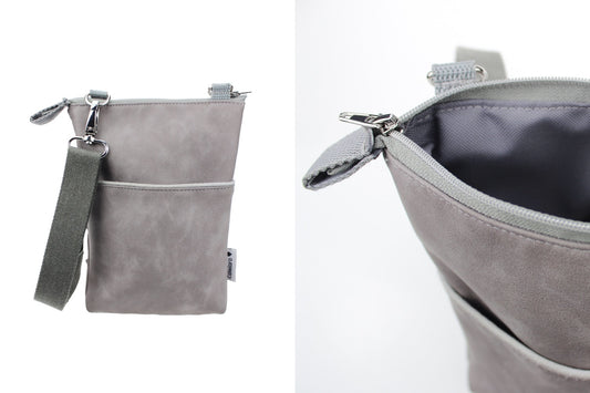 Gassitasche Fauxleder Grau