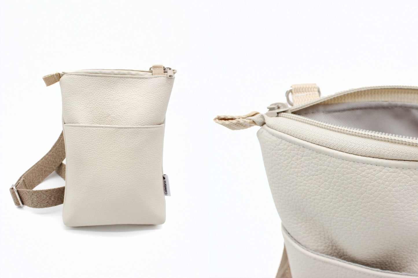 Gassitasche Fauxleder Hellbeige