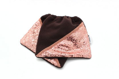 Steigbügelschoner Braun-Rosegold