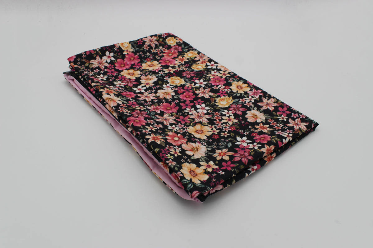 Wärmekissen Bezug 80x110cm - Herbst-Blumen Schwarz