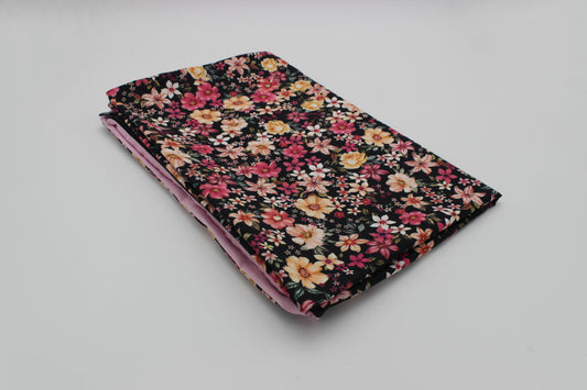 Wärmekissen Bezug 80x110cm - Herbst-Blumen Schwarz